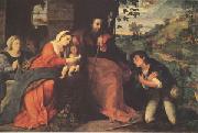 Palma Vecchio The Adoration of the Shepherds with a Donor (mk05) Sweden oil painting artist